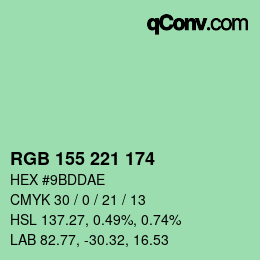 Color code: RGB 155 221 174 | qconv.com