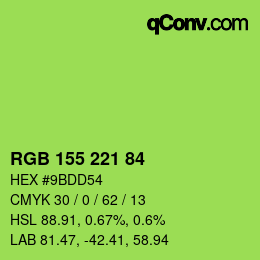Color code: RGB 155 221 84 | qconv.com