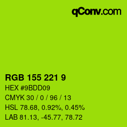 颜色代码: RGB 155 221 9 | qconv.com