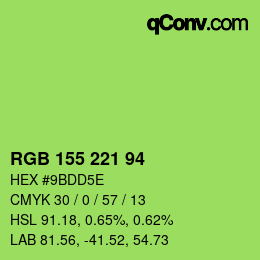Color code: RGB 155 221 94 | qconv.com