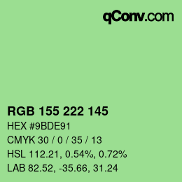 Color code: RGB 155 222 145 | qconv.com