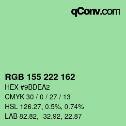 Color code: RGB 155 222 162 | qconv.com