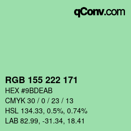 Color code: RGB 155 222 171 | qconv.com
