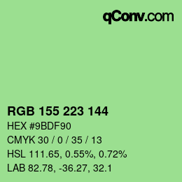 カラーコード: RGB 155 223 144 | qconv.com