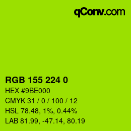 颜色代码: RGB 155 224 0 | qconv.com