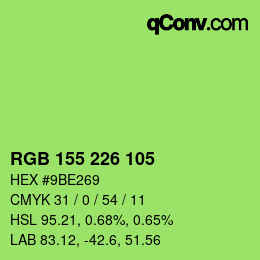 Color code: RGB 155 226 105 | qconv.com