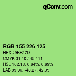 Color code: RGB 155 226 125 | qconv.com