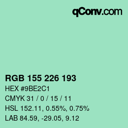 Color code: RGB 155 226 193 | qconv.com