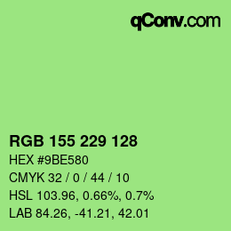 Color code: RGB 155 229 128 | qconv.com
