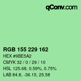 Color code: RGB 155 229 162 | qconv.com
