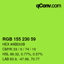カラーコード: RGB 155 230 59 | qconv.com