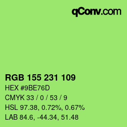 Color code: RGB 155 231 109 | qconv.com