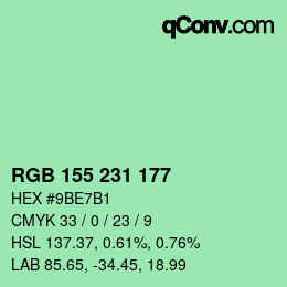 Color code: RGB 155 231 177 | qconv.com