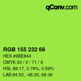 Color code: RGB 155 232 68 | qconv.com