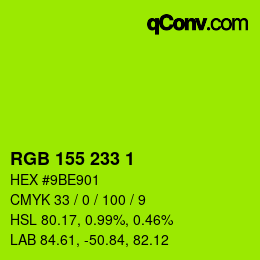 Color code: RGB 155 233 1 | qconv.com