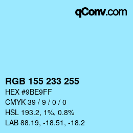 カラーコード: RGB 155 233 255 | qconv.com