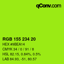 Color code: RGB 155 234 20 | qconv.com