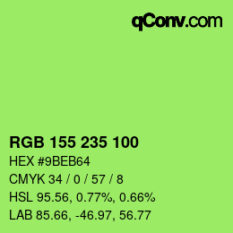 カラーコード: RGB 155 235 100 | qconv.com