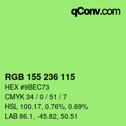 Color code: RGB 155 236 115 | qconv.com