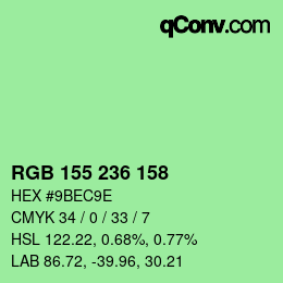 Color code: RGB 155 236 158 | qconv.com