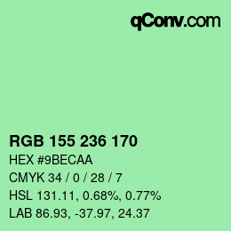 Color code: RGB 155 236 170 | qconv.com