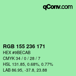 Color code: RGB 155 236 171 | qconv.com