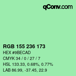 Color code: RGB 155 236 173 | qconv.com