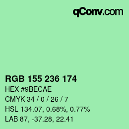 Color code: RGB 155 236 174 | qconv.com