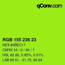 颜色代码: RGB 155 236 23 | qconv.com