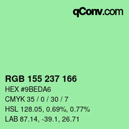 Color code: RGB 155 237 166 | qconv.com