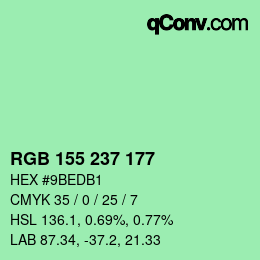 Color code: RGB 155 237 177 | qconv.com