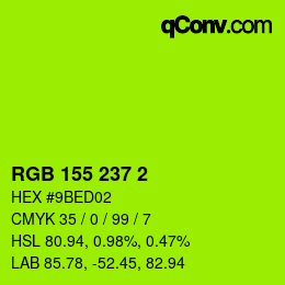 Color code: RGB 155 237 2 | qconv.com