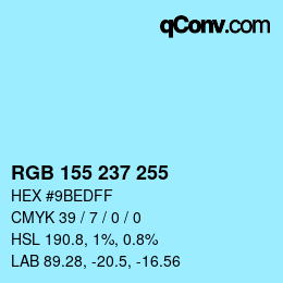 Color code: RGB 155 237 255 | qconv.com
