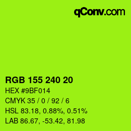 Color code: RGB 155 240 20 | qconv.com