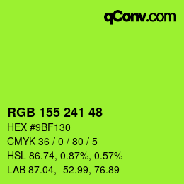 Color code: RGB 155 241 48 | qconv.com