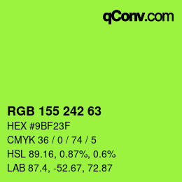 Color code: RGB 155 242 63 | qconv.com