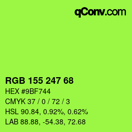 Color code: RGB 155 247 68 | qconv.com