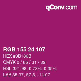 Color code: RGB 155 24 107 | qconv.com