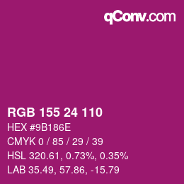 カラーコード: RGB 155 24 110 | qconv.com
