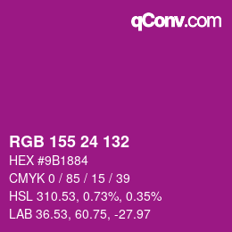 カラーコード: RGB 155 24 132 | qconv.com