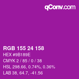 カラーコード: RGB 155 24 158 | qconv.com