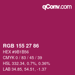 カラーコード: RGB 155 27 86 | qconv.com