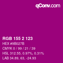 カラーコード: RGB 155 2 123 | qconv.com