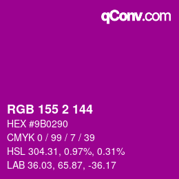 カラーコード: RGB 155 2 144 | qconv.com