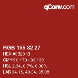 Color code: RGB 155 32 27 | qconv.com
