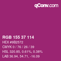 Color code: RGB 155 37 114 | qconv.com