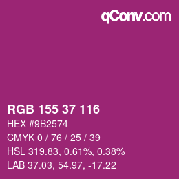 カラーコード: RGB 155 37 116 | qconv.com