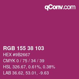 カラーコード: RGB 155 38 103 | qconv.com