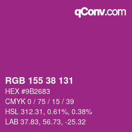 カラーコード: RGB 155 38 131 | qconv.com