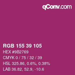 カラーコード: RGB 155 39 105 | qconv.com